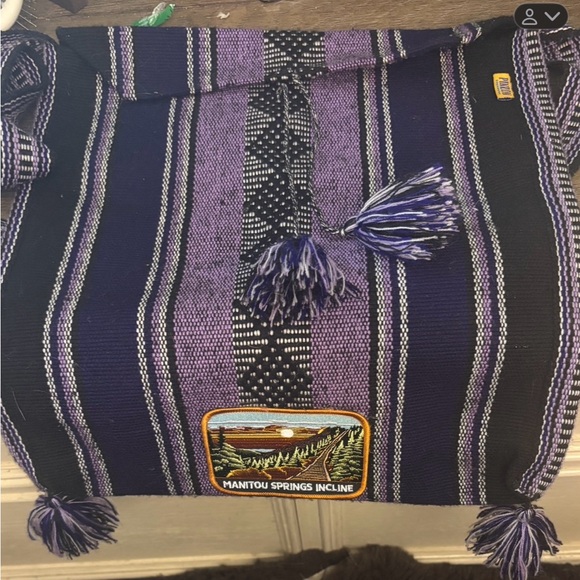 Manitou Springs Incline boho Purple and Black Shoulder Bag - Picture 1 of 4